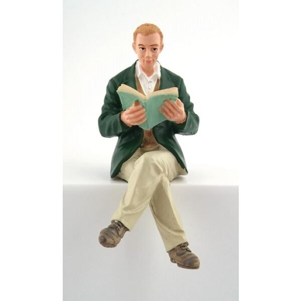 Dolls house figure 1/12th scale Resin Gent Reading Book.