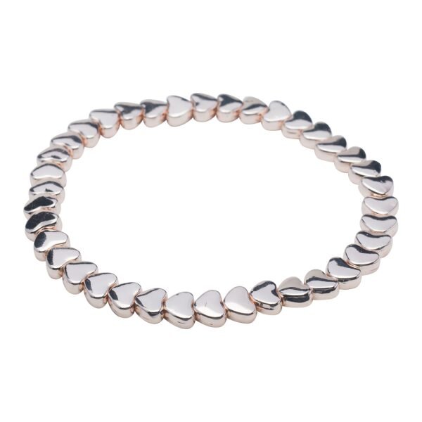 Delicate Heart Rose Gold Tone Elastic Bracelet The Collection